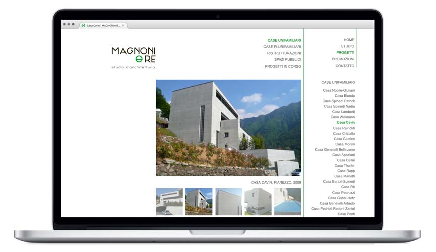 Website Magnoni Magnoni & Rè single project